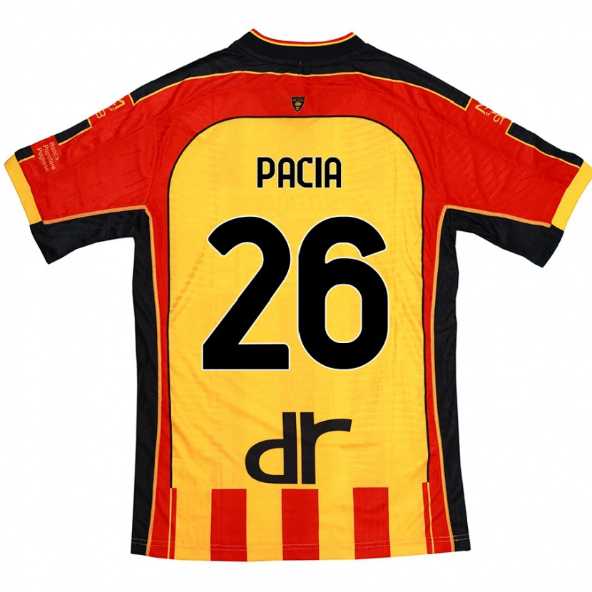 DanxenメンズFabiano Pacia#26黄 赤ホームシャツ2024/25ジャージーユニフォーム