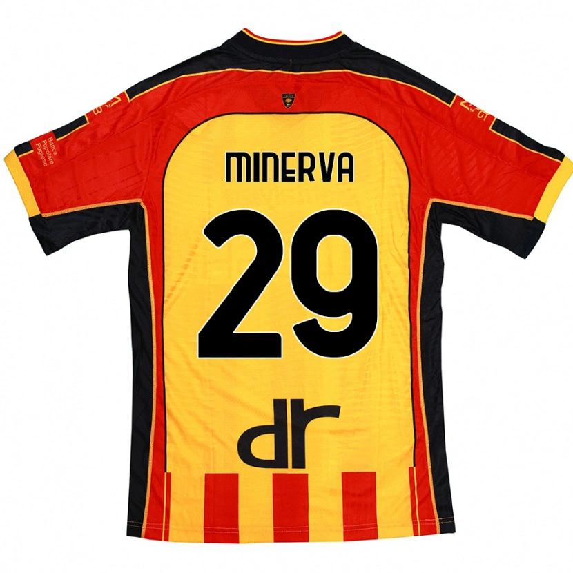 DanxenメンズFrancesco Minerva#29黄 赤ホームシャツ2024/25ジャージーユニフォーム