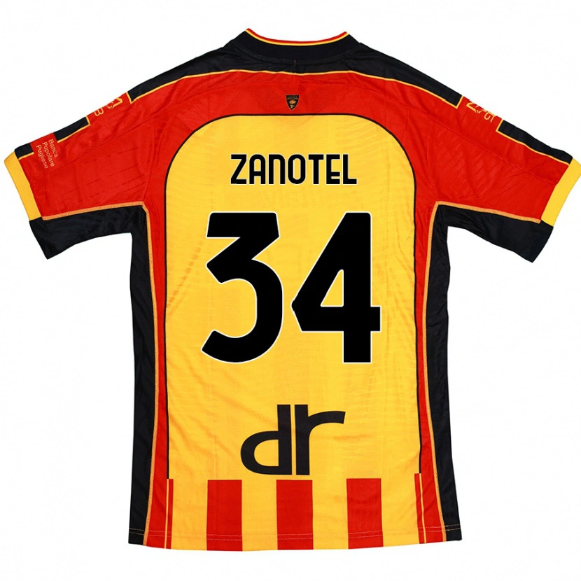 DanxenメンズGiovanni Zanotel#34黄 赤ホームシャツ2024/25ジャージーユニフォーム