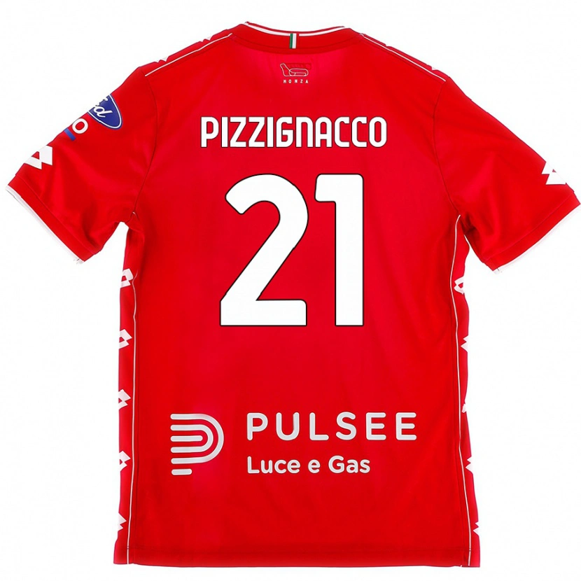 DanxenメンズSemuel Pizzignacco#21赤 白ホームシャツ2024/25ジャージーユニフォーム