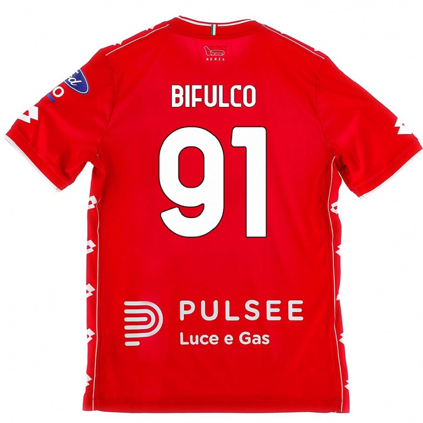 DanxenメンズDavide Bifulco#91赤 白ホームシャツ2024/25ジャージーユニフォーム
