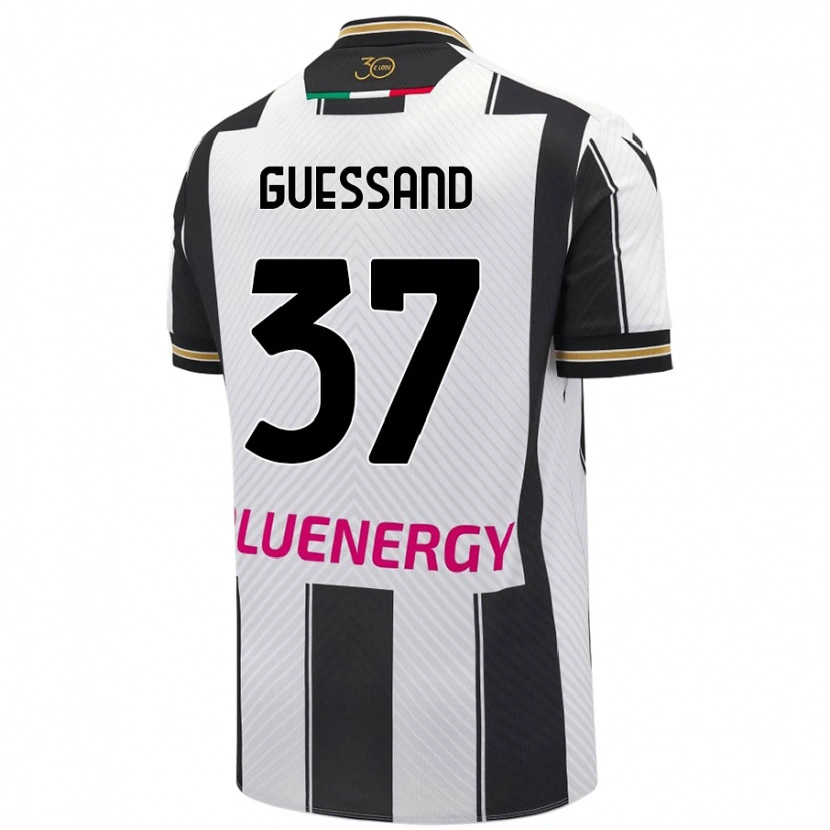 DanxenメンズAxel Guessand#37白 黒ホームシャツ2024/25ジャージーユニフォーム