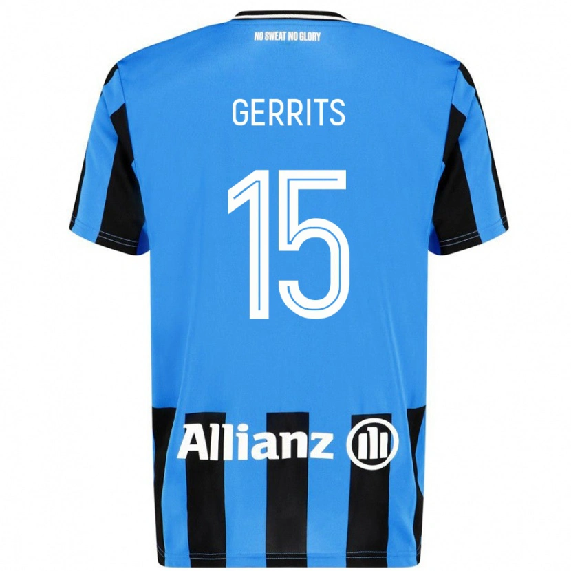 DanxenメンズMelanie Gerrits#15スカイブルー ブラックホームシャツ2024/25ジャージーユニフォーム