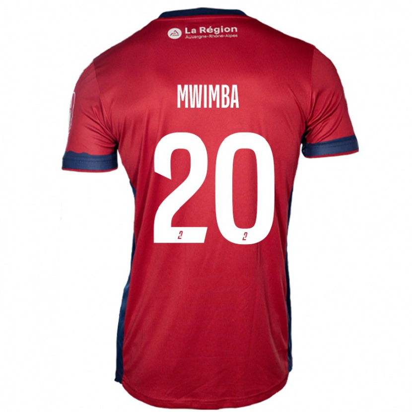 DanxenメンズJosué Mwimba Isala#20ライトバーガンディホームシャツ2024/25ジャージーユニフォーム