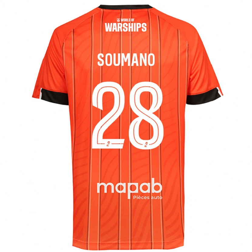 DanxenメンズSambou Soumano#28オレンジホームシャツ2024/25ジャージーユニフォーム