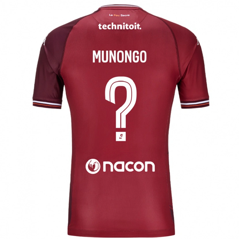 DanxenメンズBelieve Munongo#0レッドグレネードホームシャツ2024/25ジャージーユニフォーム