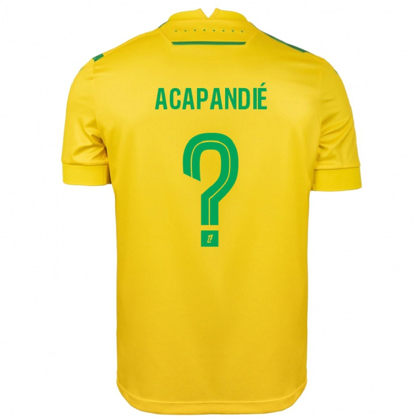 DanxenメンズMathieu Acapandié#0黄緑ホームシャツ2024/25ジャージーユニフォーム
