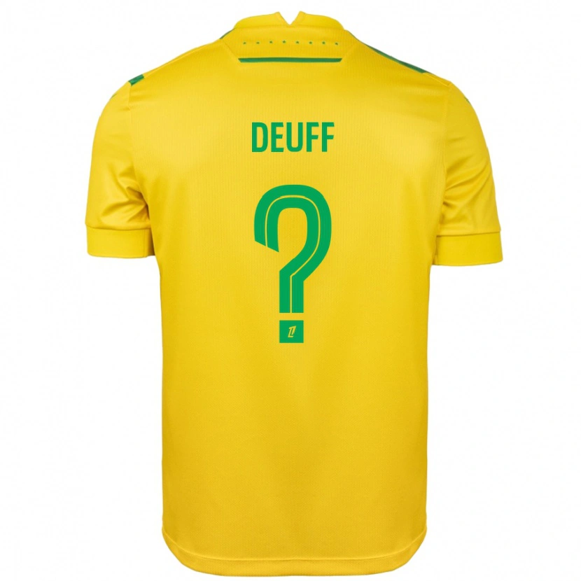 DanxenメンズBahmed Deuff#0黄緑ホームシャツ2024/25ジャージーユニフォーム