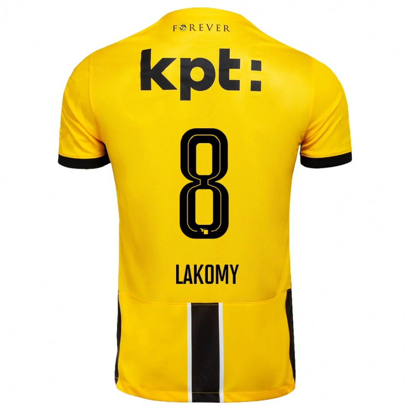 DanxenメンズLukasz Lakomy#8黄 黒ホームシャツ2024/25ジャージーユニフォーム