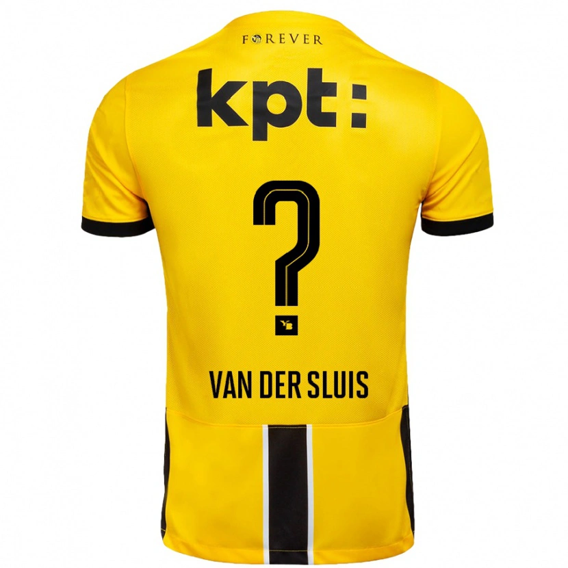 DanxenメンズGennaro Van Der Sluis#0黄 黒ホームシャツ2024/25ジャージーユニフォーム