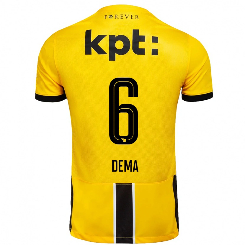 DanxenメンズJashar Dema#6黄 黒ホームシャツ2024/25ジャージーユニフォーム
