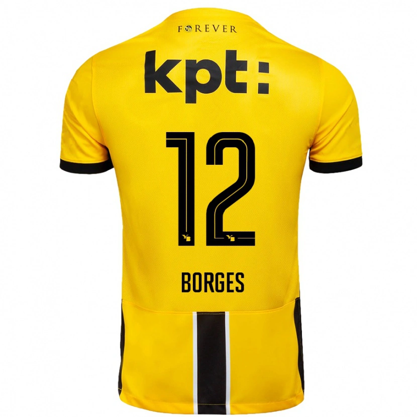 DanxenメンズDavid Borges#12黄 黒ホームシャツ2024/25ジャージーユニフォーム