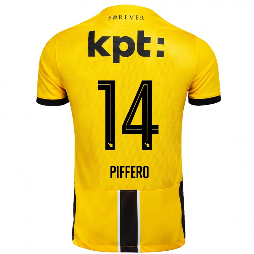 DanxenメンズDavid Piffero#14黄 黒ホームシャツ2024/25ジャージーユニフォーム