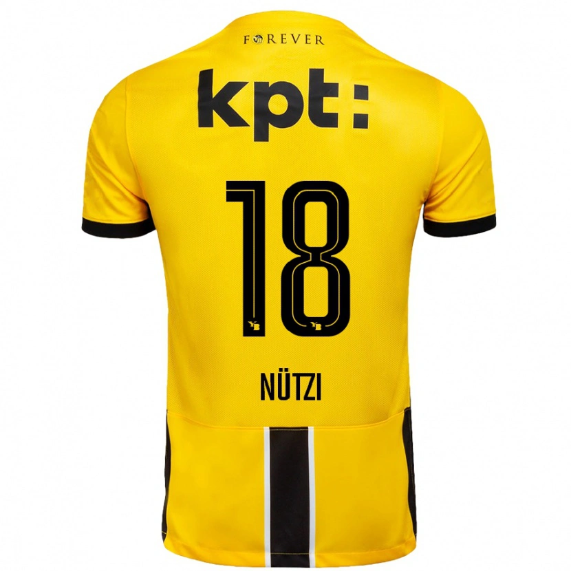 DanxenメンズTimon Nützi#18黄 黒ホームシャツ2024/25ジャージーユニフォーム
