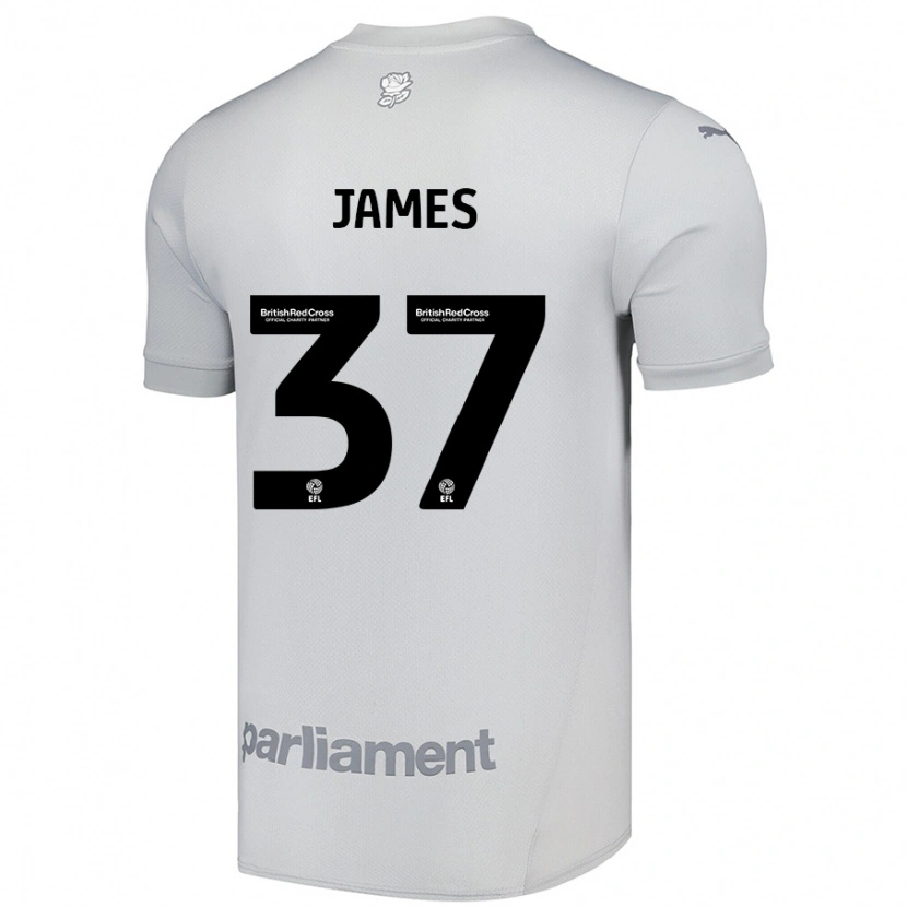 DanxenメンズNathan James#37シルバーグレーアウェイシャツ2024/25ジャージーユニフォーム
