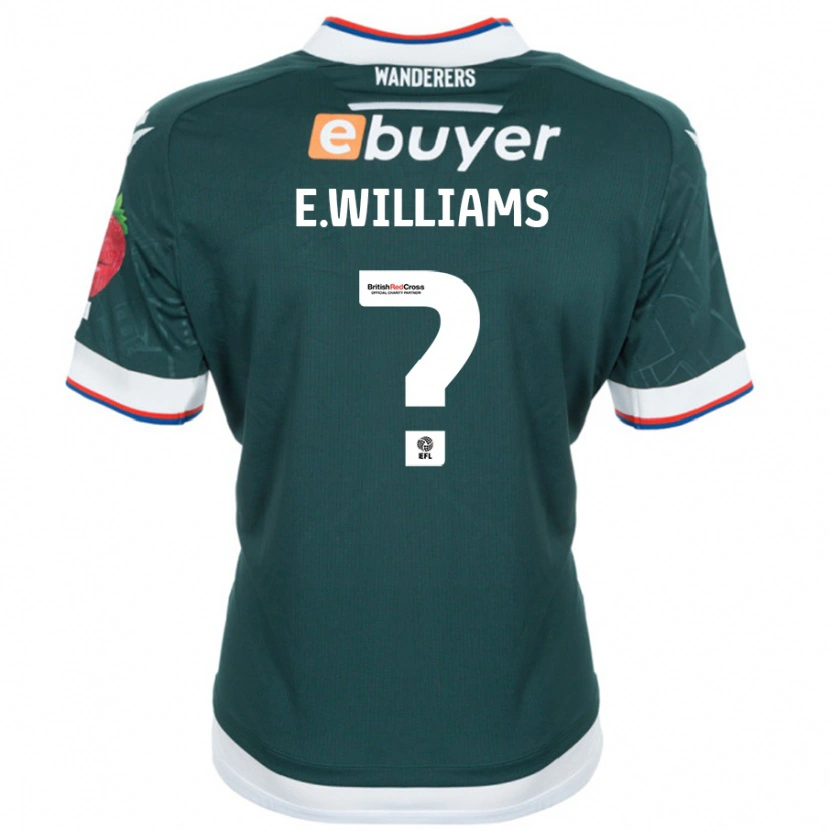 DanxenメンズEva Williams#0ダークグリーンアウェイシャツ2024/25ジャージーユニフォーム