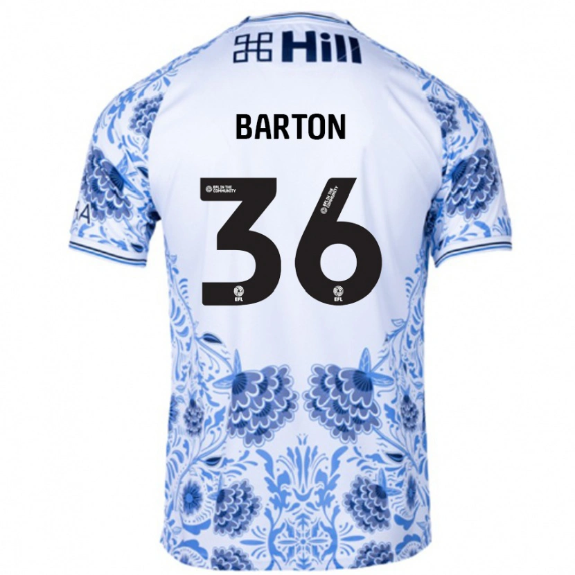 DanxenメンズDan Barton#36ホワイト ブルーアウェイシャツ2024/25ジャージーユニフォーム
