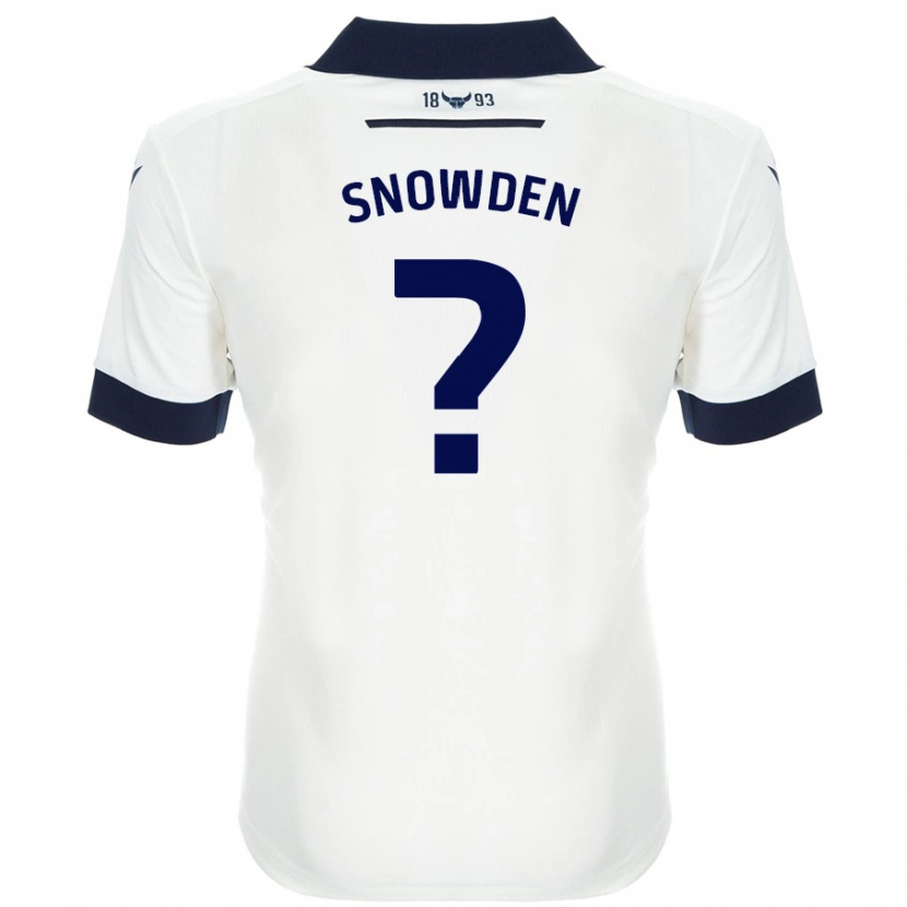 DanxenメンズLeo Snowden#0ホワイト ネイビーブルーアウェイシャツ2024/25ジャージーユニフォーム