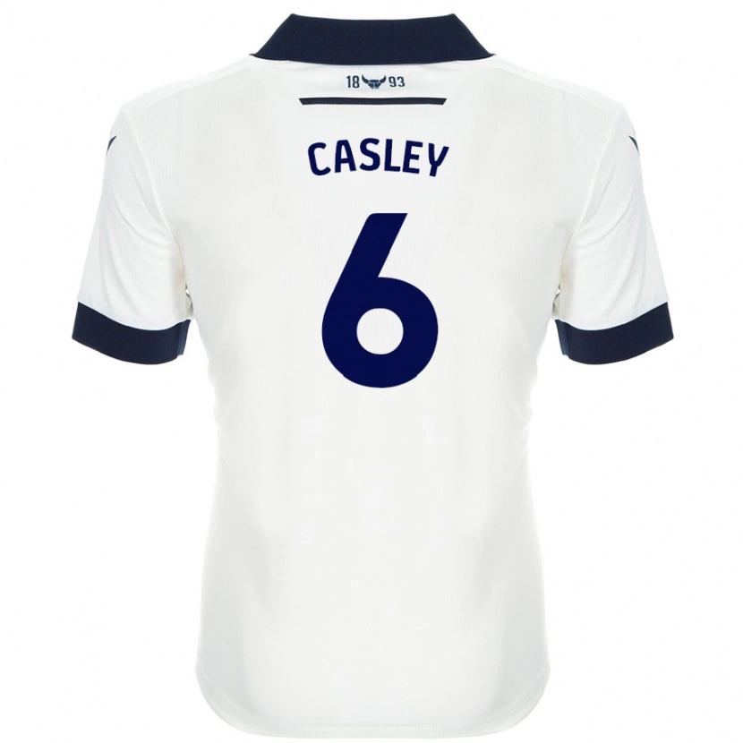 DanxenメンズRiva Casley#6ホワイト ネイビーブルーアウェイシャツ2024/25ジャージーユニフォーム