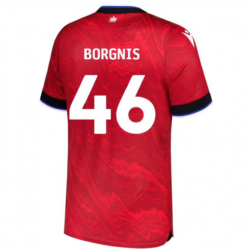 DanxenメンズJacob Borgnis#46赤黒アウェイシャツ2024/25ジャージーユニフォーム