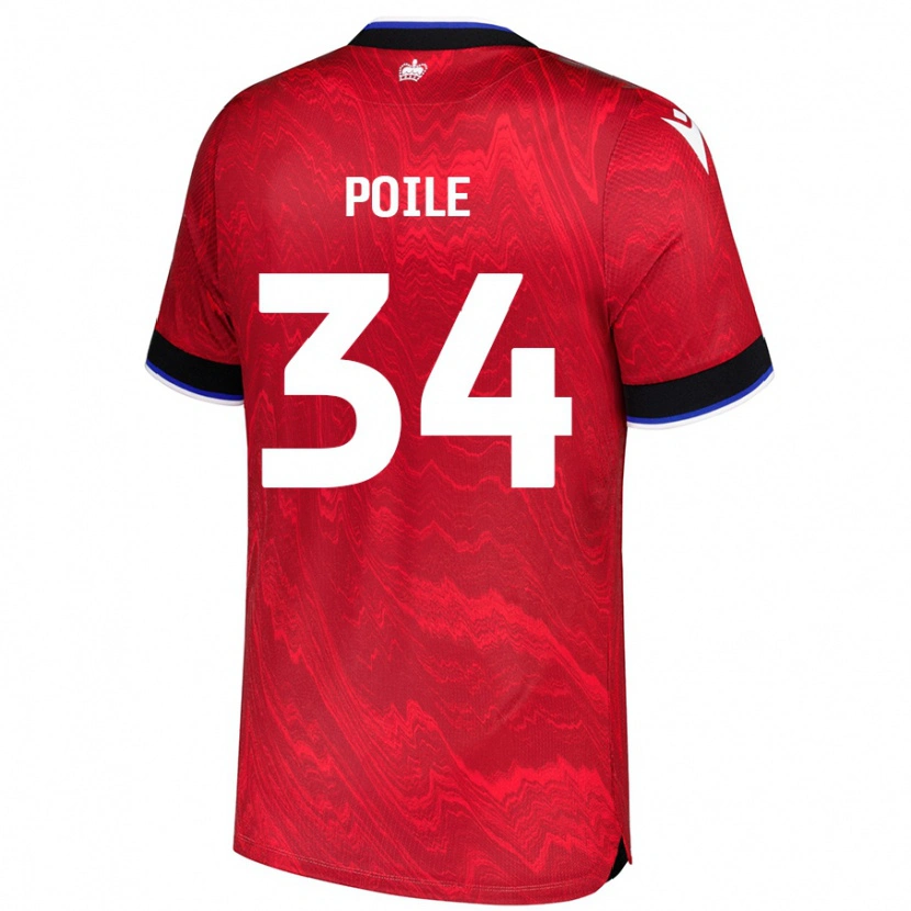 DanxenメンズImogen Poile#34赤黒アウェイシャツ2024/25ジャージーユニフォーム