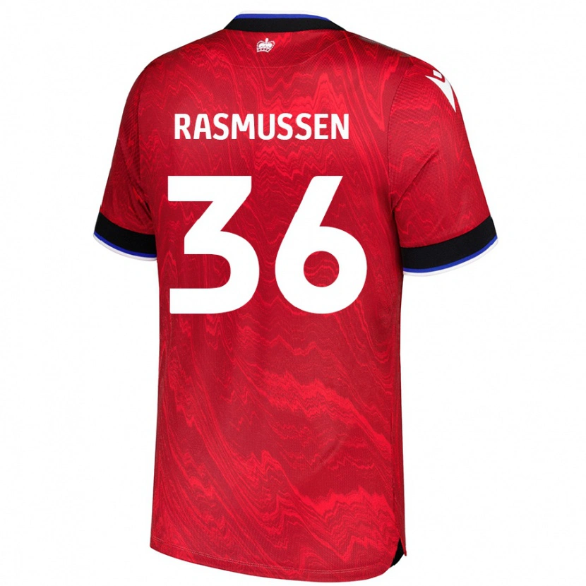 DanxenメンズTash Rasmussen#36赤黒アウェイシャツ2024/25ジャージーユニフォーム