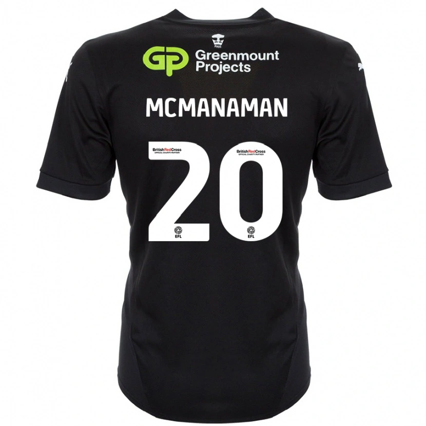 Danxenメンズカラム・マクマナマン#20黒アウェイシャツ2024/25ジャージーユニフォーム