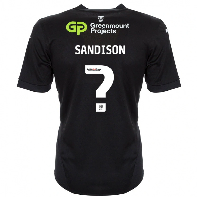 DanxenメンズNathan Sandison#0黒アウェイシャツ2024/25ジャージーユニフォーム