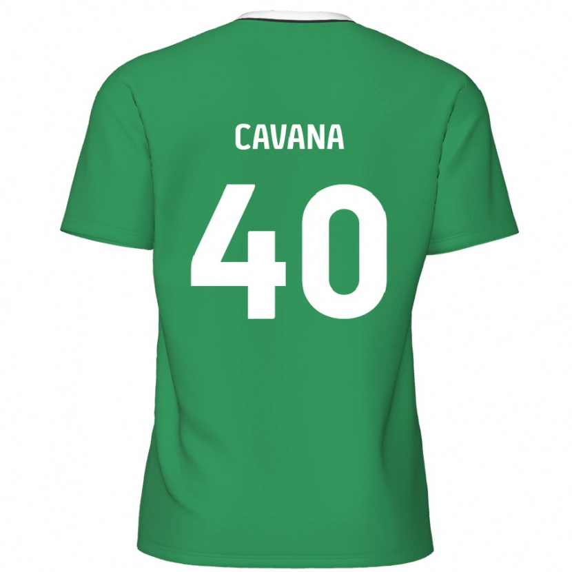 DanxenメンズMax Cavana#40緑と白のストライプアウェイシャツ2024/25ジャージーユニフォーム