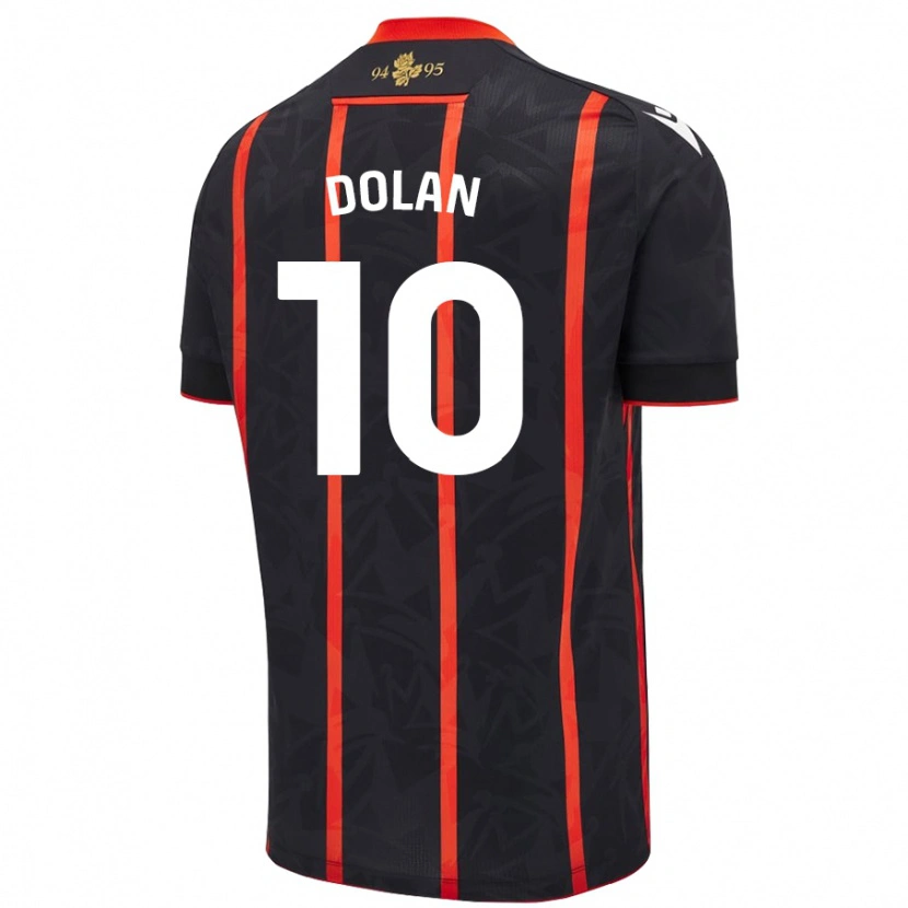 DanxenメンズTyrhys Dolan#10黒 赤アウェイシャツ2024/25ジャージーユニフォーム