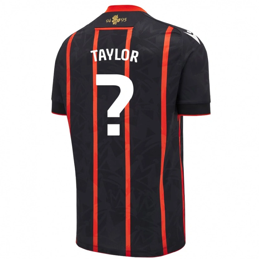 DanxenメンズBradley Taylor#0黒 赤アウェイシャツ2024/25ジャージーユニフォーム