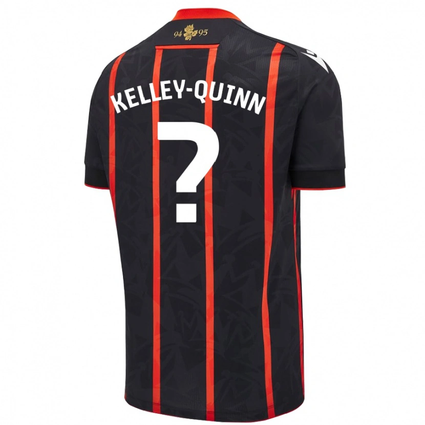 DanxenメンズLeon Kelley-Quinn#0黒 赤アウェイシャツ2024/25ジャージーユニフォーム