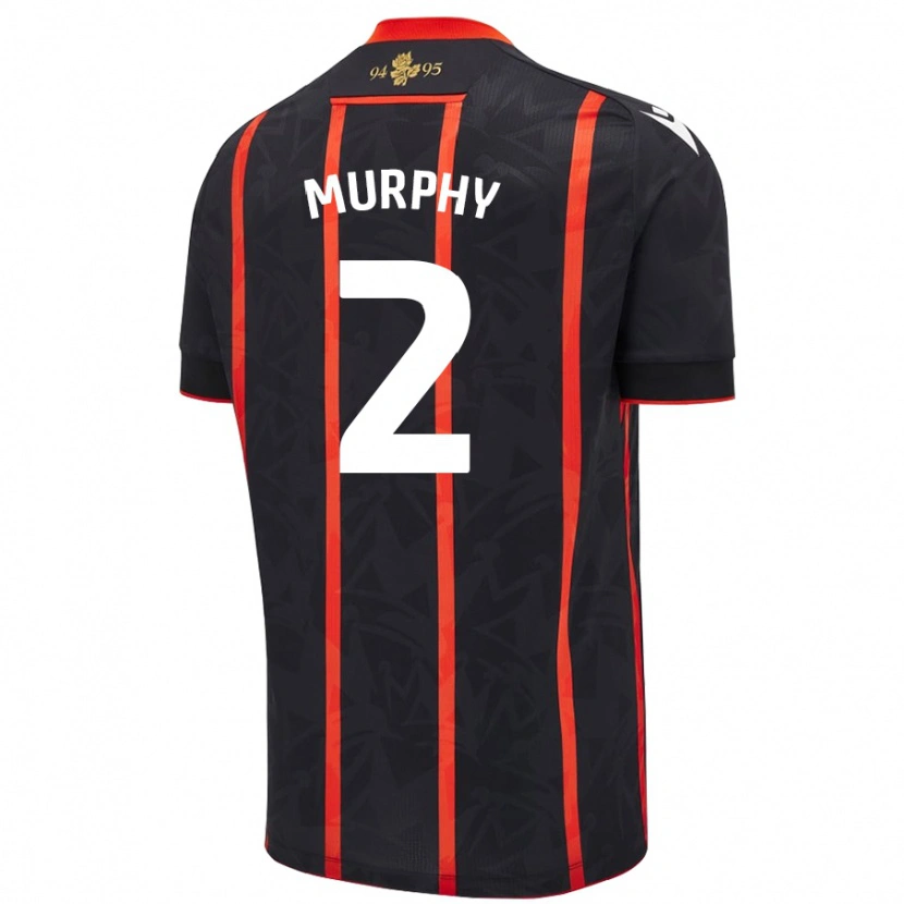 DanxenメンズNiamh Murphy#2黒 赤アウェイシャツ2024/25ジャージーユニフォーム