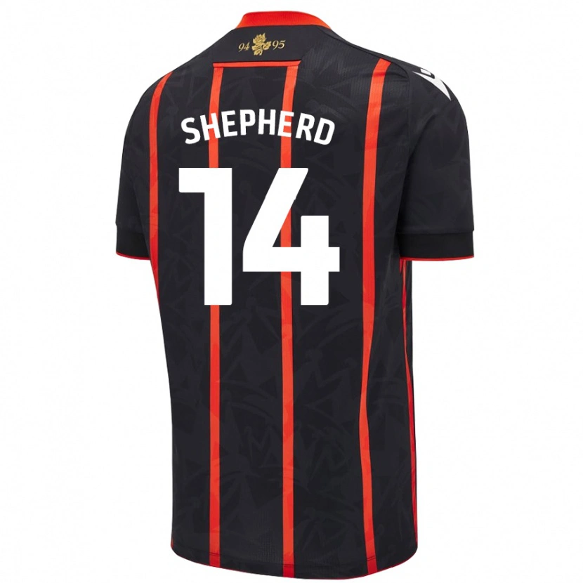 DanxenメンズLucy Shepherd#14黒 赤アウェイシャツ2024/25ジャージーユニフォーム