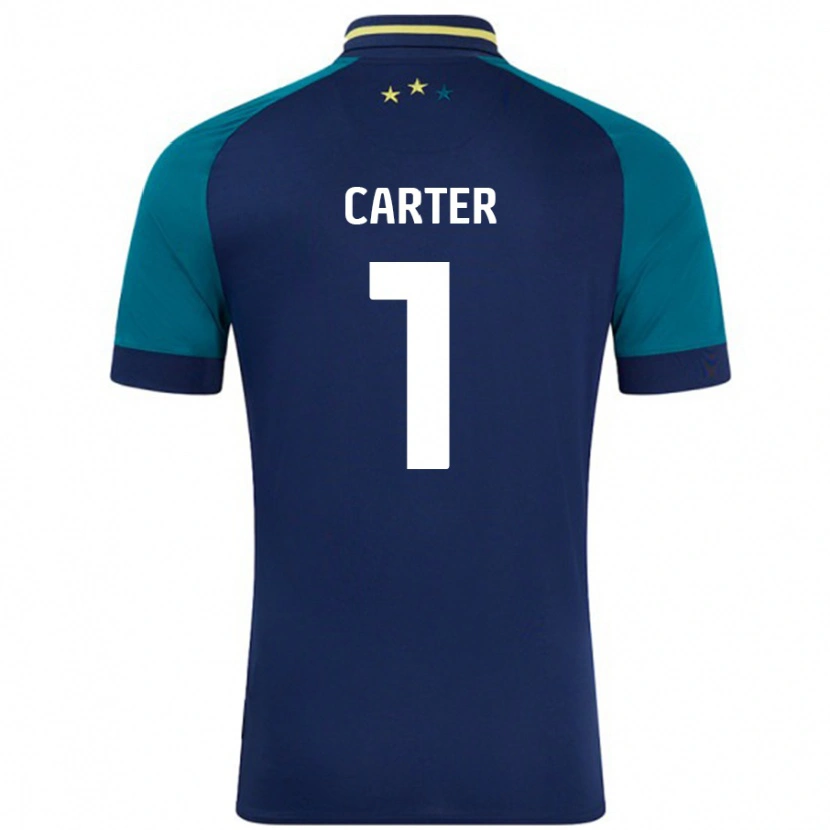 DanxenメンズLaura Carter#1ネイビー ダークグリーンアウェイシャツ2024/25ジャージーユニフォーム