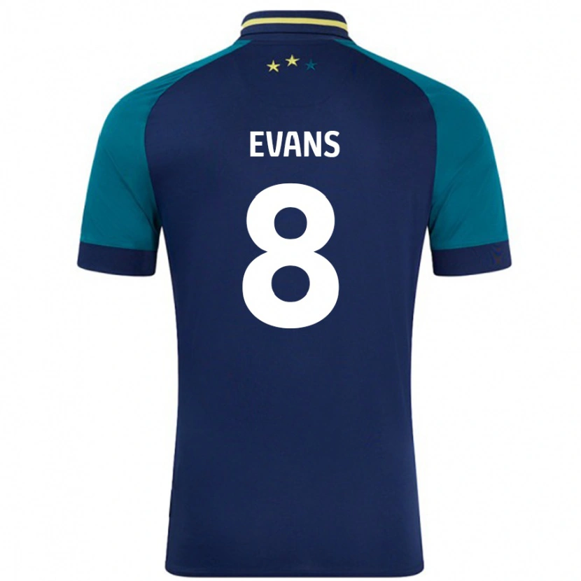 DanxenメンズCharley Evans#8ネイビー ダークグリーンアウェイシャツ2024/25ジャージーユニフォーム
