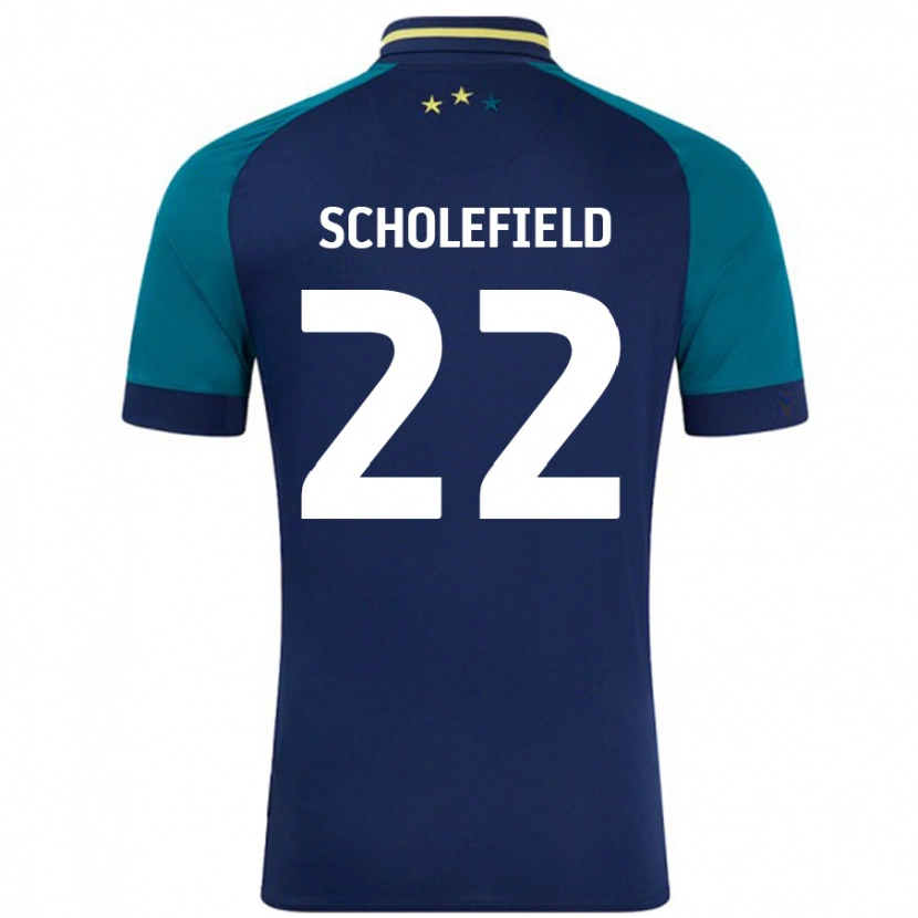 DanxenメンズLois Scholefield#22ネイビー ダークグリーンアウェイシャツ2024/25ジャージーユニフォーム