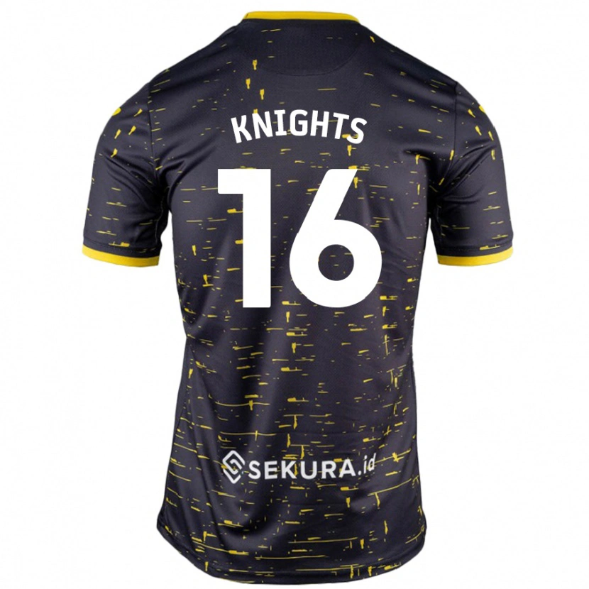 DanxenメンズKatie Knights#16黒 黄アウェイシャツ2024/25ジャージーユニフォーム
