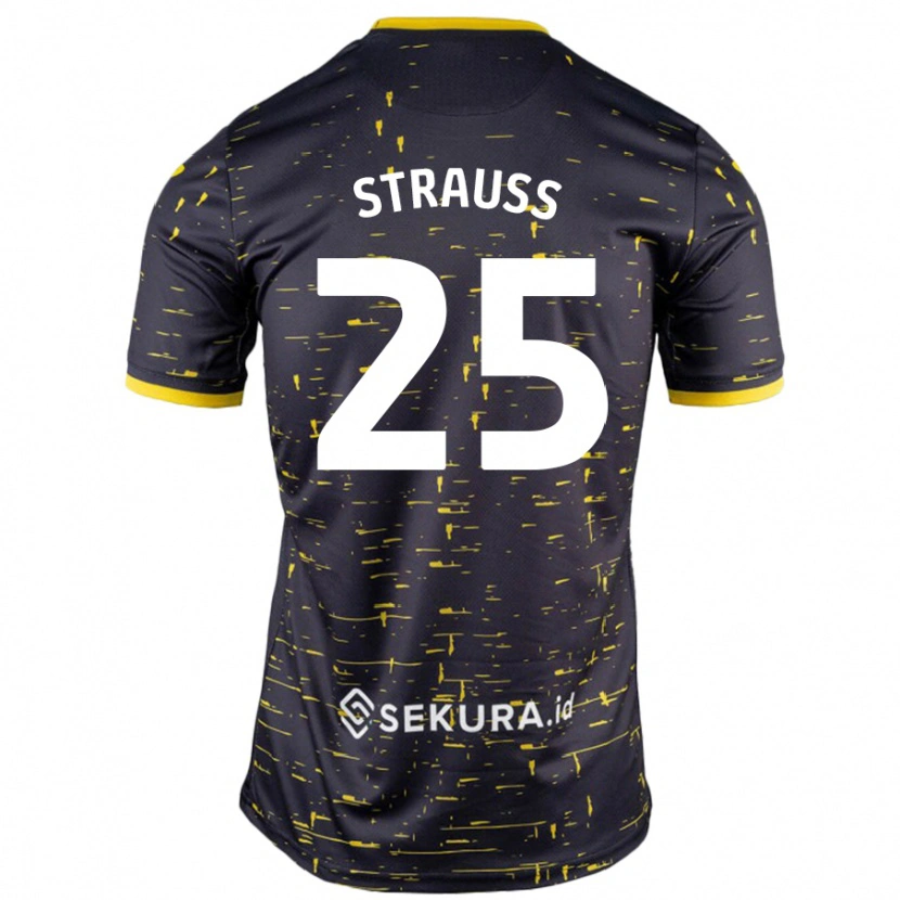 DanxenメンズHope Strauss#25黒 黄アウェイシャツ2024/25ジャージーユニフォーム