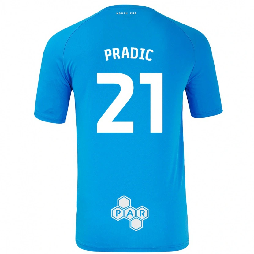DanxenメンズJames Pradic#21スカイブルーアウェイシャツ2024/25ジャージーユニフォーム