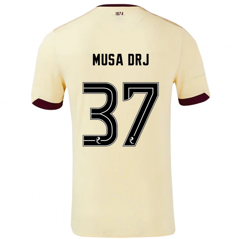 DanxenメンズMusa Drammeh#37クリームバーガンディアウェイシャツ2024/25ジャージーユニフォーム