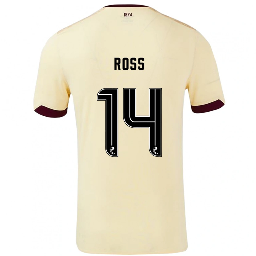 DanxenメンズMackenzie Ross#14クリームバーガンディアウェイシャツ2024/25ジャージーユニフォーム