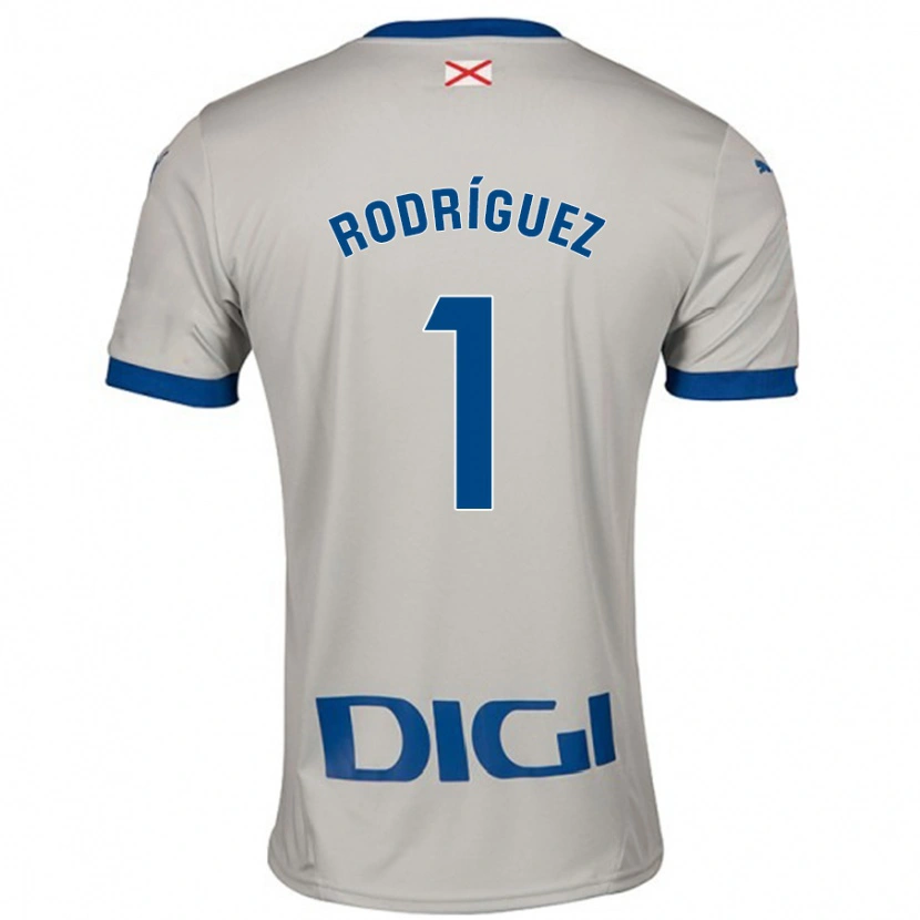DanxenメンズAdrián Rodríguez#1ライトグレーアウェイシャツ2024/25ジャージーユニフォーム