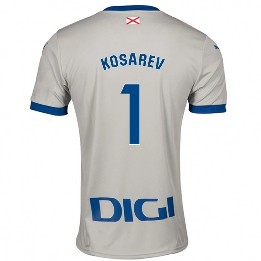 DanxenメンズOleksandr Kosarev#1ライトグレーアウェイシャツ2024/25ジャージーユニフォーム