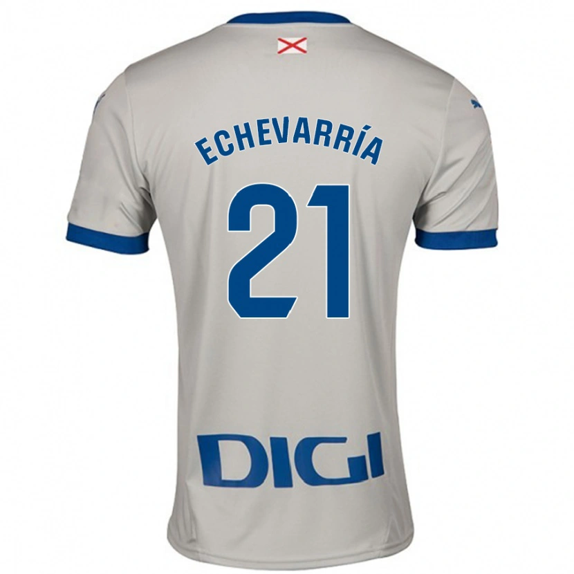 DanxenメンズMartin Echevarría#21ライトグレーアウェイシャツ2024/25ジャージーユニフォーム