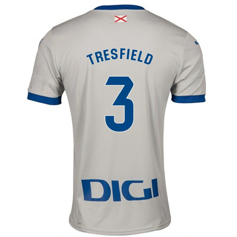 DanxenメンズLaurène Tresfield#3ライトグレーアウェイシャツ2024/25ジャージーユニフォーム