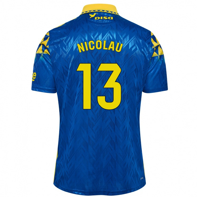 DanxenメンズNacho Nicolau#13青 黄アウェイシャツ2024/25ジャージーユニフォーム