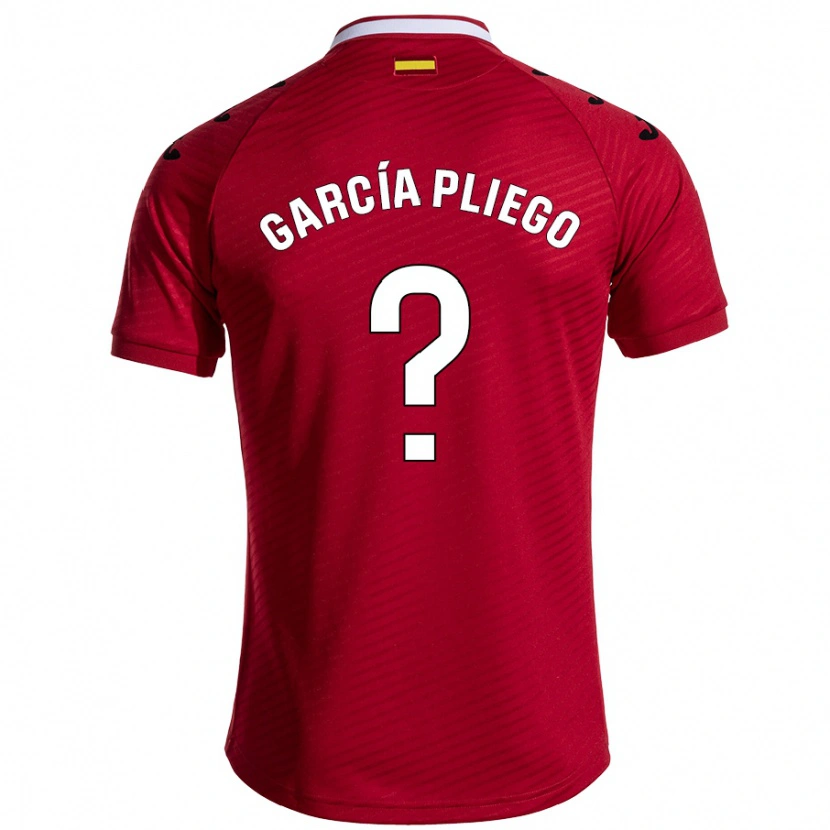 DanxenメンズHugo García Pliego#0ダークレッドアウェイシャツ2024/25ジャージーユニフォーム