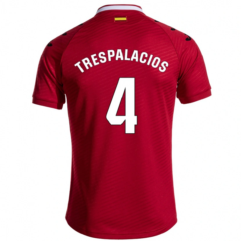 DanxenメンズAdrián Trespalacios#4ダークレッドアウェイシャツ2024/25ジャージーユニフォーム