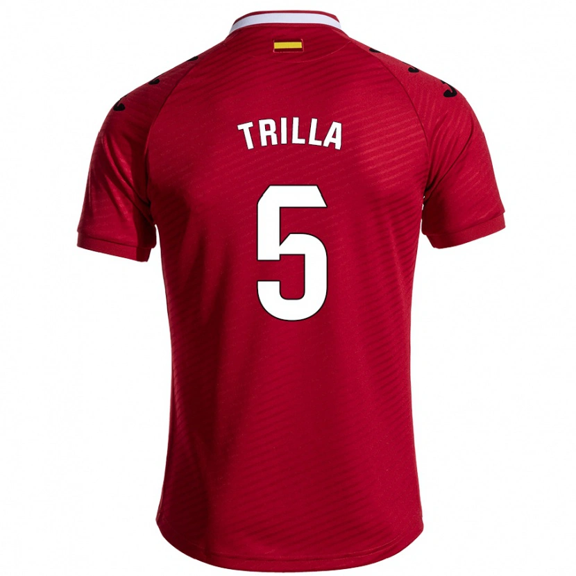 DanxenメンズGuillem Trilla#5ダークレッドアウェイシャツ2024/25ジャージーユニフォーム